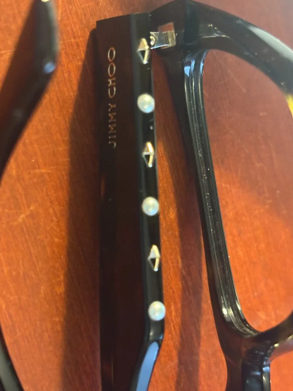 Jimmy Choo JC 3021H 5002 Havana Tortoise Eyeglasses Frames Gold Studs 52mm + CAS